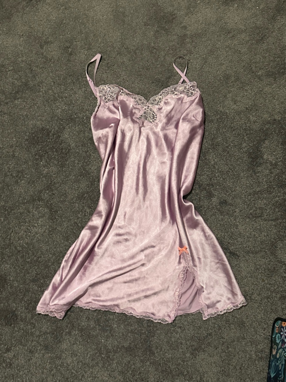 Vintage Victorias Secret Satin Lace Trim Chemise Nightgown